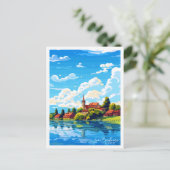 Lake Constance Duitsland vintage reisillustratie Briefkaart (Staand voorkant)