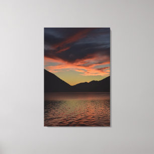 Lake Crescent bij Sunset Canvas Afdruk