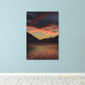 Lake Crescent bij Sunset Canvas Afdruk (Insitu (Houten vloer))
