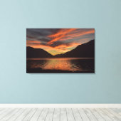 Lake Crescent bij Sunset Canvas Afdruk (Insitu (Houten vloer))