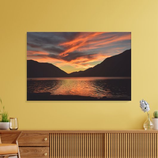 Lake Crescent bij Sunset Canvas Afdruk (Insitu (Woonkamer))