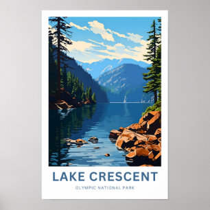 Lake Crescent Olympisch Nationaal Park Reisprint Poster