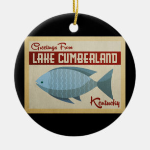 Lake Cumberland Fish Vintage Travel Keramisch Ornament