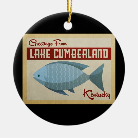 Lake Cumberland Fish Vintage Travel Keramisch Ornament (Voorkant)