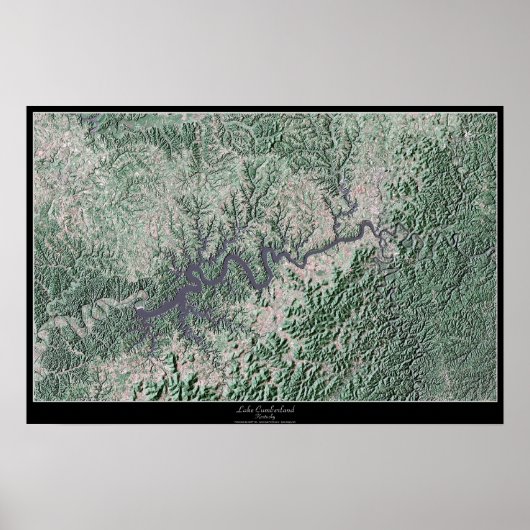 Lake Cumberland Kentucky, Kentucky satelliet poste Poster (Voorkant)