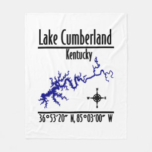 Lake Cumberland Kentucky Kustlijn Coördinaten Fleece Deken