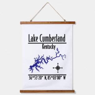 Lake Cumberland Kentucky Kustlijn Coördinaten Hangend Wandkleed