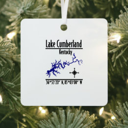 Lake Cumberland Kentucky Kustlijn Coördinaten Metalen Ornament