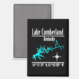 Lake Cumberland Kentucky Kustlijn Kaart Coördinate Magneet