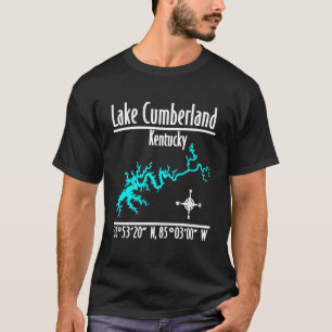 Lake Cumberland Kentucky Kustlijn Kaart Coördinate T-shirt