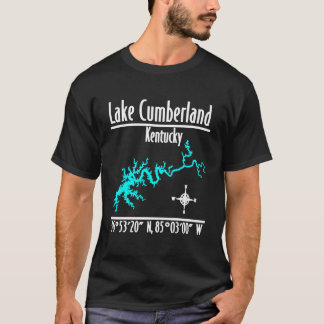 Lake Cumberland Kentucky Kustlijn Kaart Coördinate T-shirt