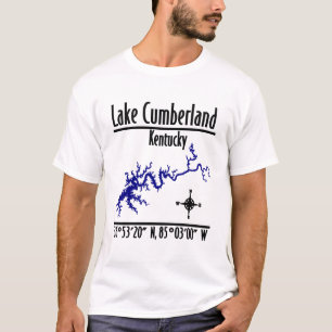 Lake Cumberland Kentucky Kustlijn Kaart Coördinate T-shirt