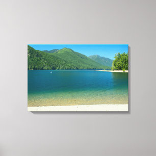Lake Cushman Beach Canvas Afdruk