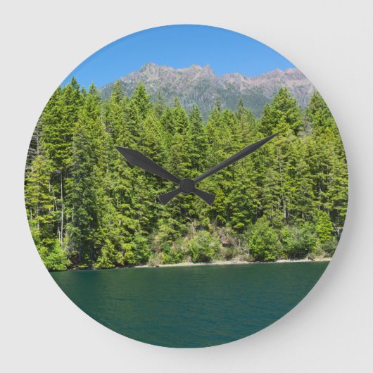 Lake Cushman in Summer Clock Grote Klok (Voorkant)