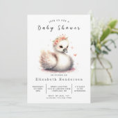 Lake Custom Swan Baby shower Kaart (Staand voorkant)
