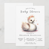 Lake Custom Swan Baby shower Kaart (Voorkant / Achterkant)