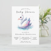 Lake Custom Swan Baby shower Kaart (Staand voorkant)