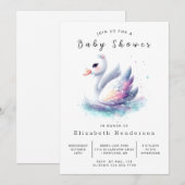 Lake Custom Swan Baby shower Kaart (Voorkant / Achterkant)