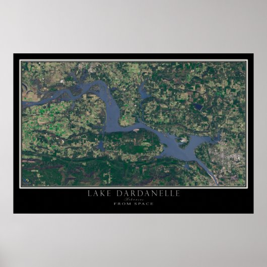 Lake Dardanelle Arkansas Satellite Poster Map (Voorkant)