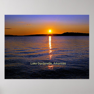 Lake Dardanelle, Arkansas zonsondergang Poster