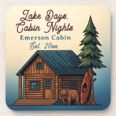 Lake Days, Cabin Nights Personlized Bier Onderzetter (Voorkant)
