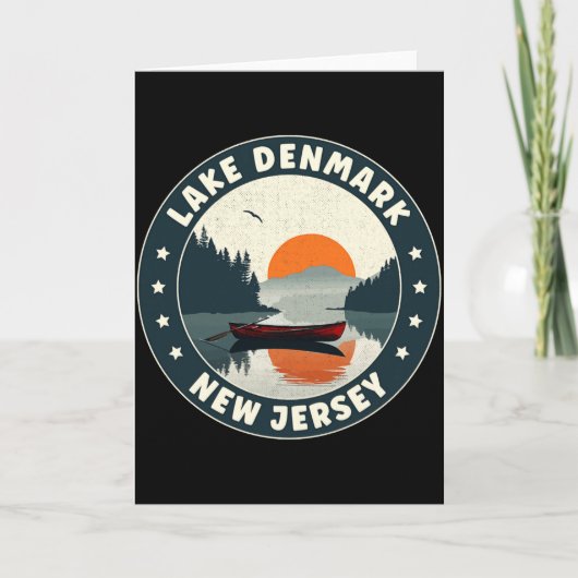 Lake Denmark New Jersey Sunset T Shirt Kaart (Voorkant)
