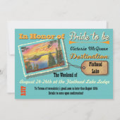 Lake Destination Bachelorette Weekendfeest Uitnodi Kaart (Achterkant)