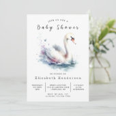 Lake Digital Swan Baby Shower Kaart (Staand voorkant)