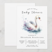Lake Digital Swan Baby Shower Kaart (Voorkant / Achterkant)