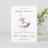 Lake Digital Swan Baby Shower Kaart (Staand voorkant)