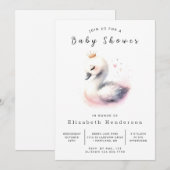 Lake Digital Swan Baby Shower Kaart (Voorkant / Achterkant)