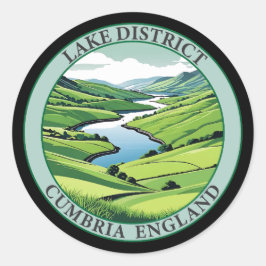 Lake District Cumbria, Engeland Ronde Sticker