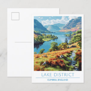 Lake District Cumbria Engeland Vintage Travel Briefkaart