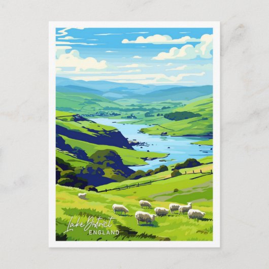 Lake District Engeland Reizen  illustratie Briefkaart (Voorkant)