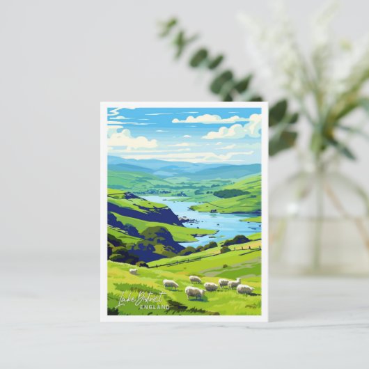 Lake District Engeland Reizen  illustratie Briefkaart (Staand voorkant)