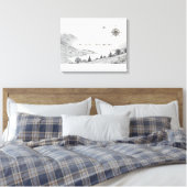 Lake District Engeland Trails Inkt Schets Muurkuns Canvas Afdruk (Insitu (Slaapkamer))