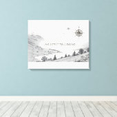 Lake District Engeland Trails Inkt Schets Muurkuns Canvas Afdruk (Insitu (Houten vloer))