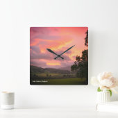 Lake District England Sunset Vierkante Klok (Huis)