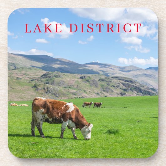 Lake District koe grazende uitzicht onderzetters (Voorkant)