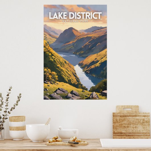 Lake District National Park decoratieve reiskunst Poster (Keuken)