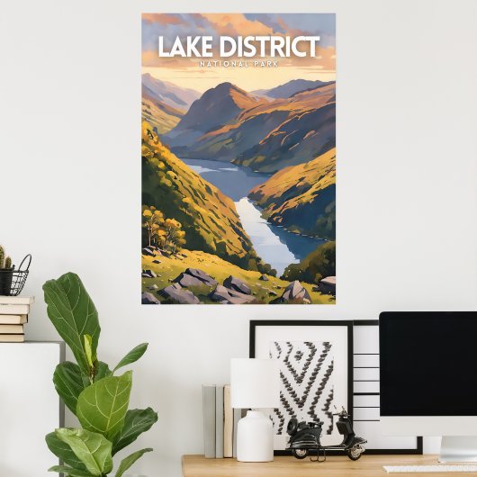 Lake District National Park decoratieve reiskunst Poster (Thuiskantoor)