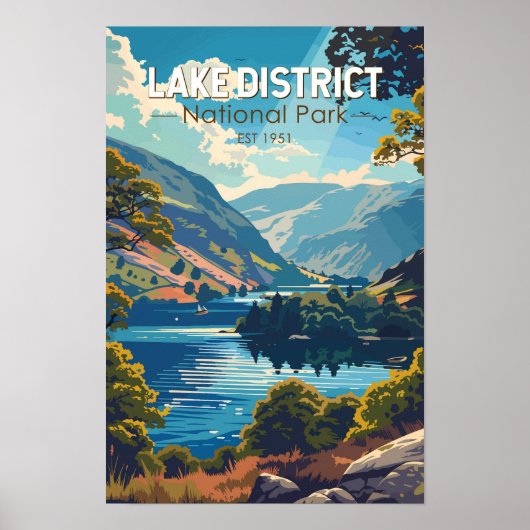 Lake District National Park Engeland Reis Kunst Poster (Voorkant)