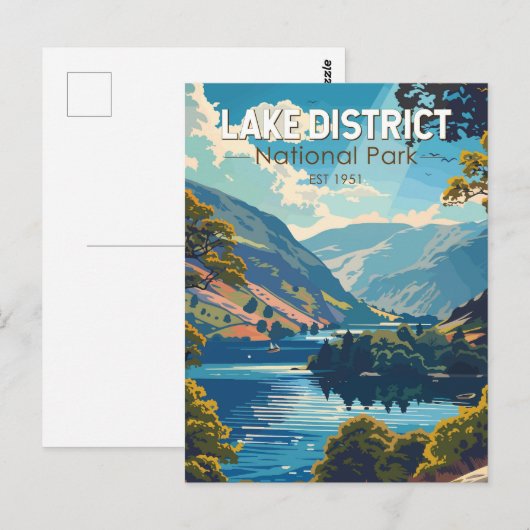 Lake District National Park England Reiskunst Briefkaart (Voorkant / Achterkant)