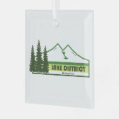 Lake District National Park Green Stripes Glas Ornament (Voorkant links)