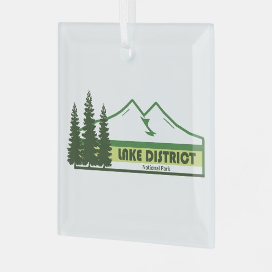 Lake District National Park Green Stripes Glas Ornament (Voorkant links)
