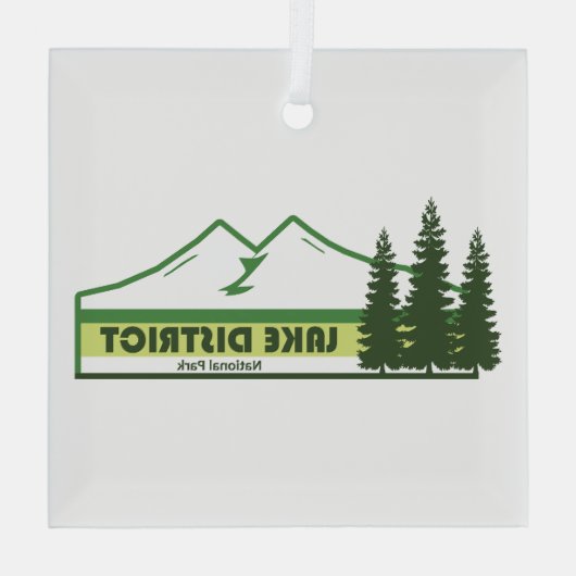 Lake District National Park Green Stripes Glas Ornament (Achterkant)