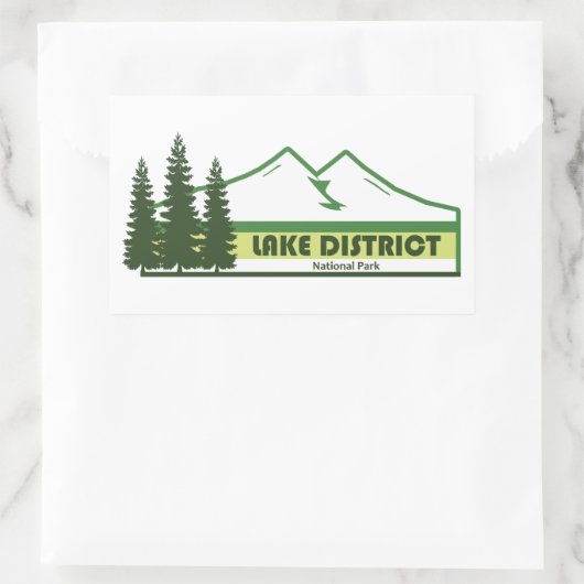 Lake District National Park Green Stripes Rechthoekige Sticker (Tas)