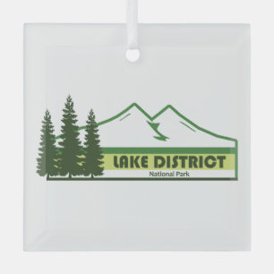 Lake District National Park Groene Strepen Glas Ornament