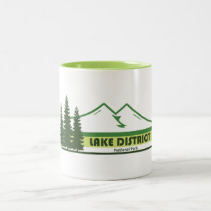 Lake District National Park Groene Strepen Tweekleurige Koffiemok