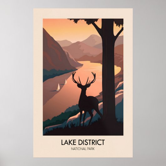 Lake District National Park Moderne Reisposter Poster (Voorkant)